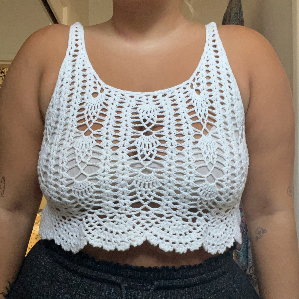 White crochet tank